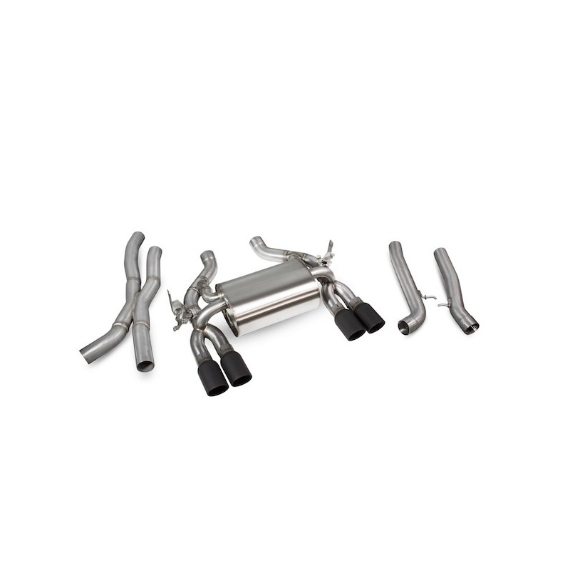 Scorpion Non-Resonated Cat-Back System with Electronic Valves – Daytona Black Ceramic Tips – BMW F80 M3 / F82 F83 M4