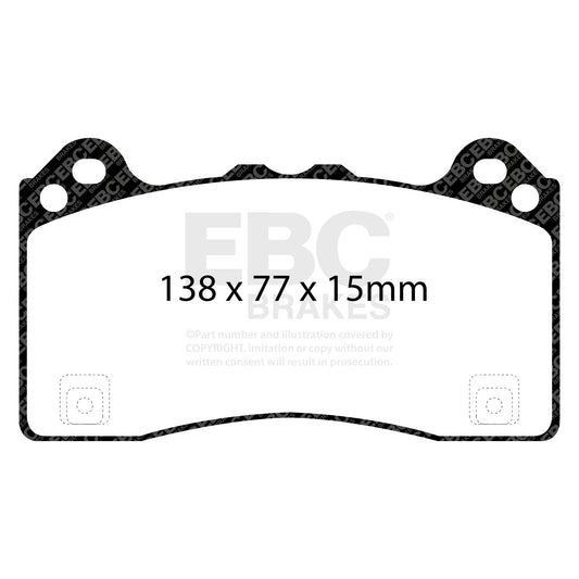 EBC Yellowstuff Rear Brake Pads – Ford Focus RS Mk3 (DP42274R)