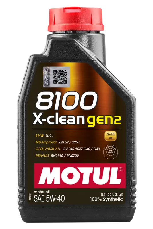 Motul 8100 X-CLEAN GEN2 5W-40 Engine Oil – 1L
