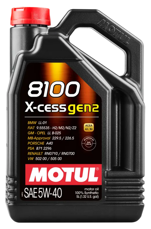 Motul 8100 X-CESS GEN2 5W-40 Engine Oil – 5L