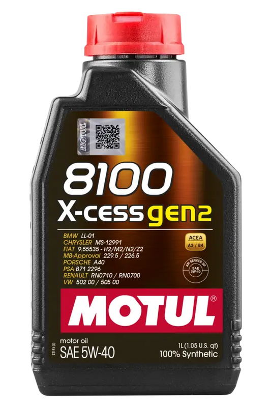 Motul 8100 X-CESS GEN2 5W-40 Engine Oil – 1L