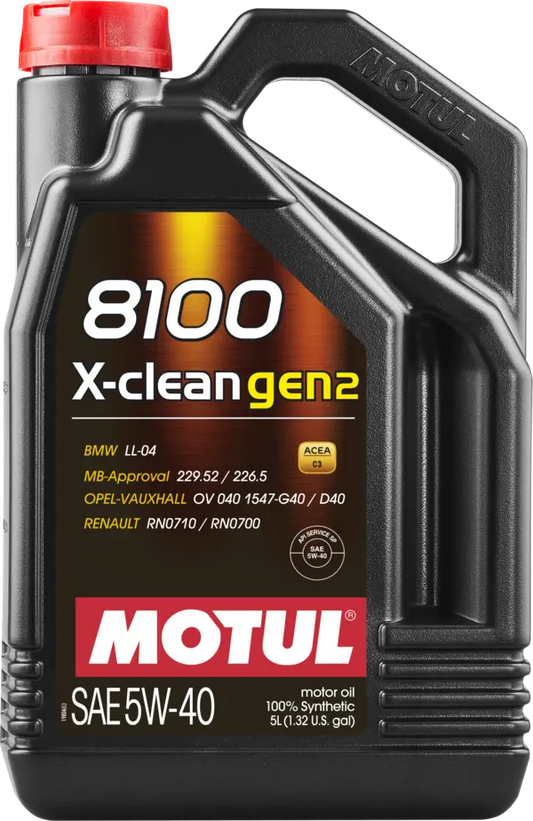 Motul 8100 X-CLEAN GEN2 5W-40 Engine Oil – 5L