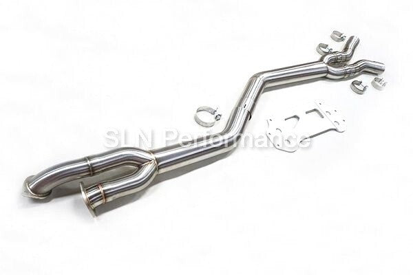 SLN BMW S58 M3 G80 M4 G82 X3M X4M LCI Non-Resonated Stainless Steel Single Mid Pipe with Under-Brace