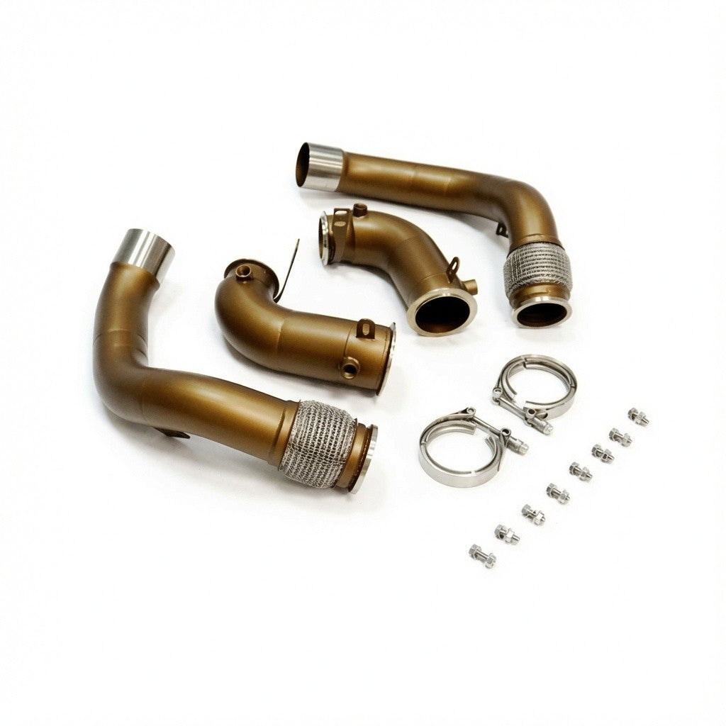 SLN Ceramic Coated Decat Downpipes - BMW F90 M5 F92 M8 Pre-LCI S63