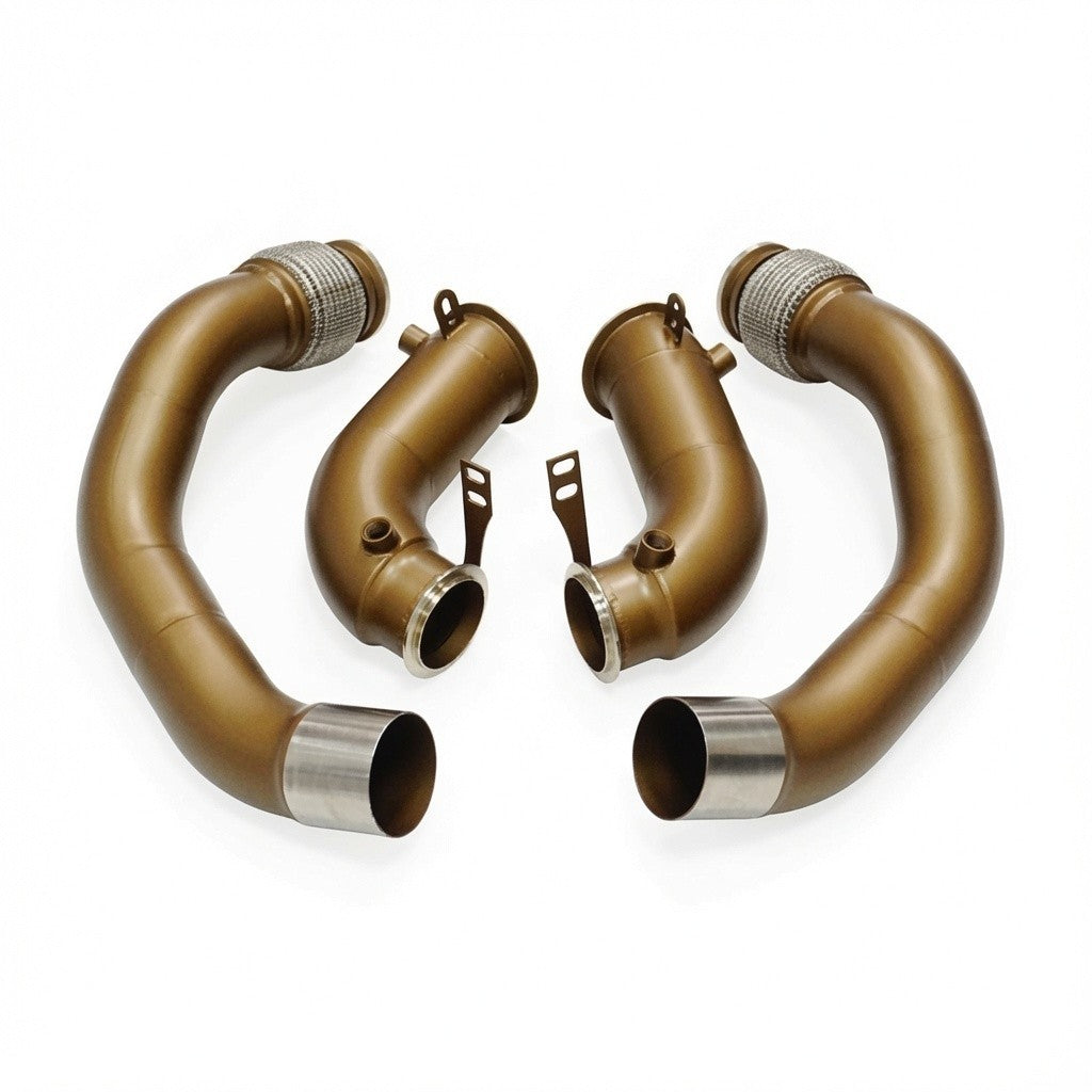 SLN Ceramic Coated Decat Downpipes - BMW F90 M5 F92 M8 Pre-LCI S63